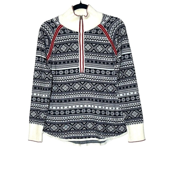 Eddie Bauer Fair Isle Engage Nordic 1/4 Zip Pullover Ski Sweater, Size Large - Picture 3 of 14